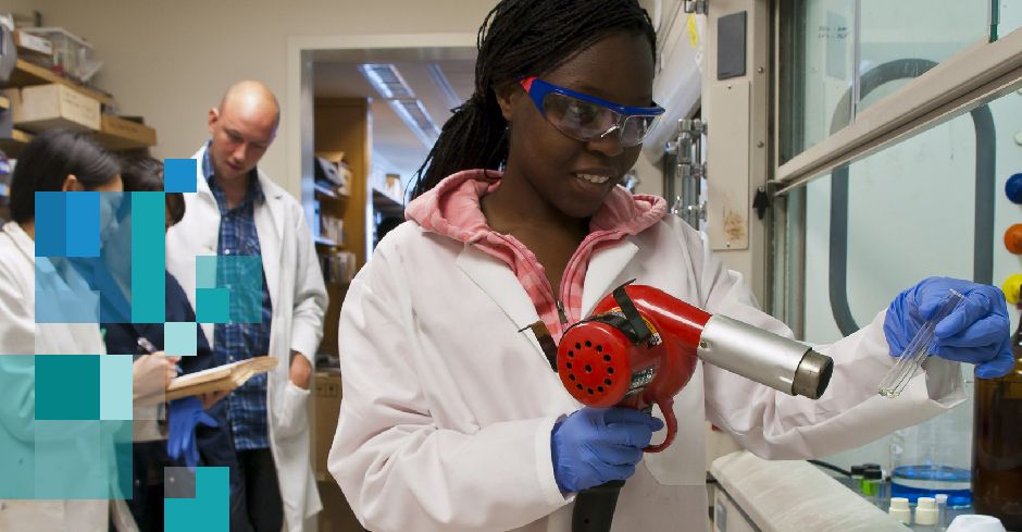 student pharmacist in laboratory